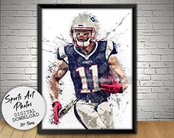 Tom Brady Poster, New England Patriots, Wall Art Printable, Man Cave ...