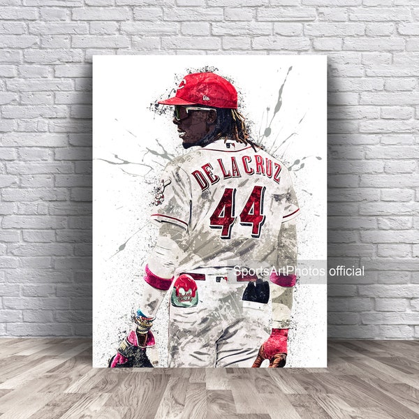 Elly De La Cruz Poster, Cincinnati Reds, Canvas Wrap, Wall Art Print, Kids Decor, Man Cave Gift, Sports Art