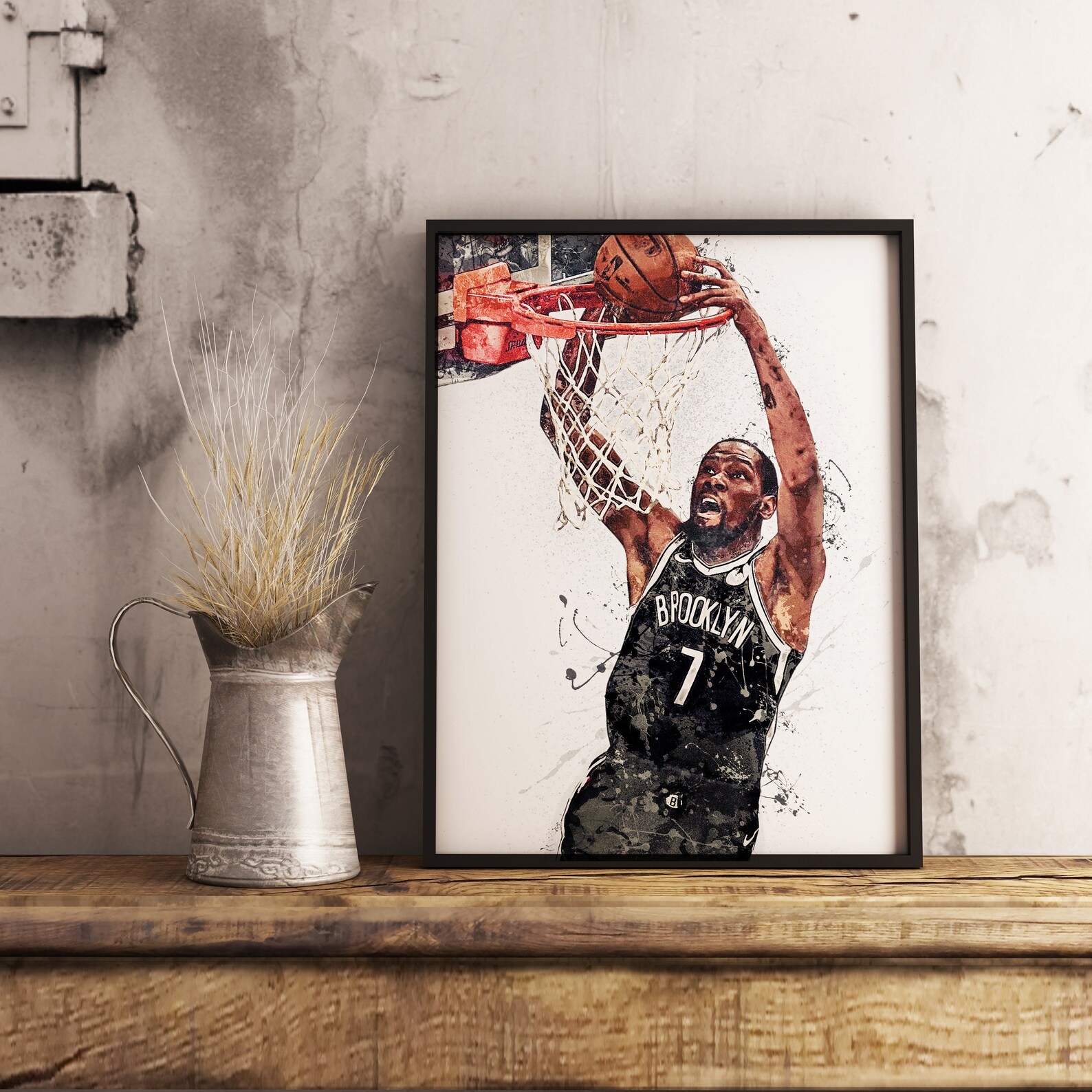 Kevin Durant Brooklyn Nets Wall Art Printable Digital Etsy