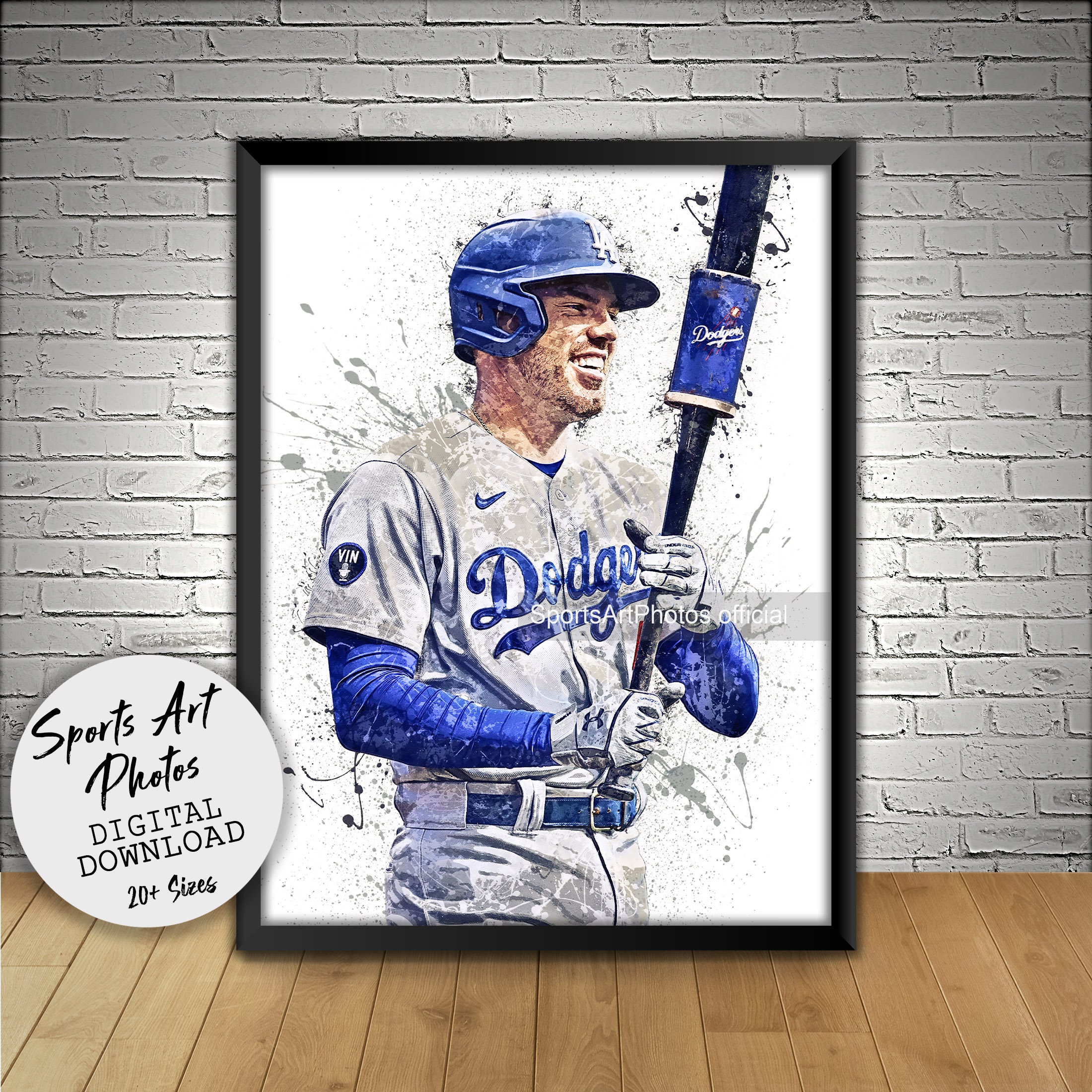 Freddie Freeman Poster Los Angeles Dodgers Wall Art 