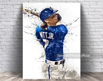 Bobby Witt Jr Poster, Kansas City Royals, Canvas Wrap, Wall Art Print, Kids Decor, Man Cave Gift, Sports Art