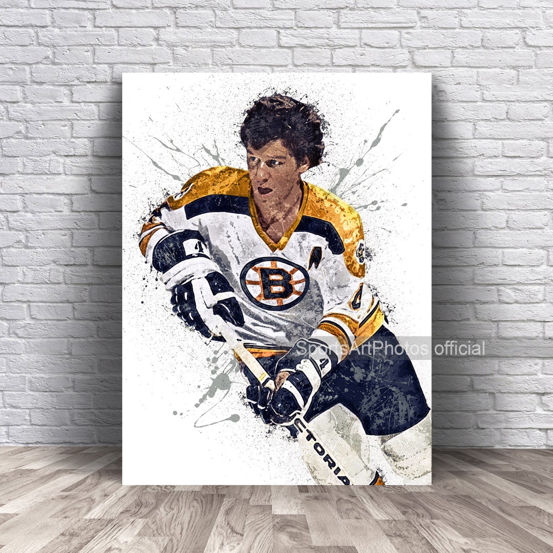 Bobby Orr Poster, Boston Bruins, Canvas Wrap, Wall Art Print, Kids Decor, Man Cave Gift, Sports ...
