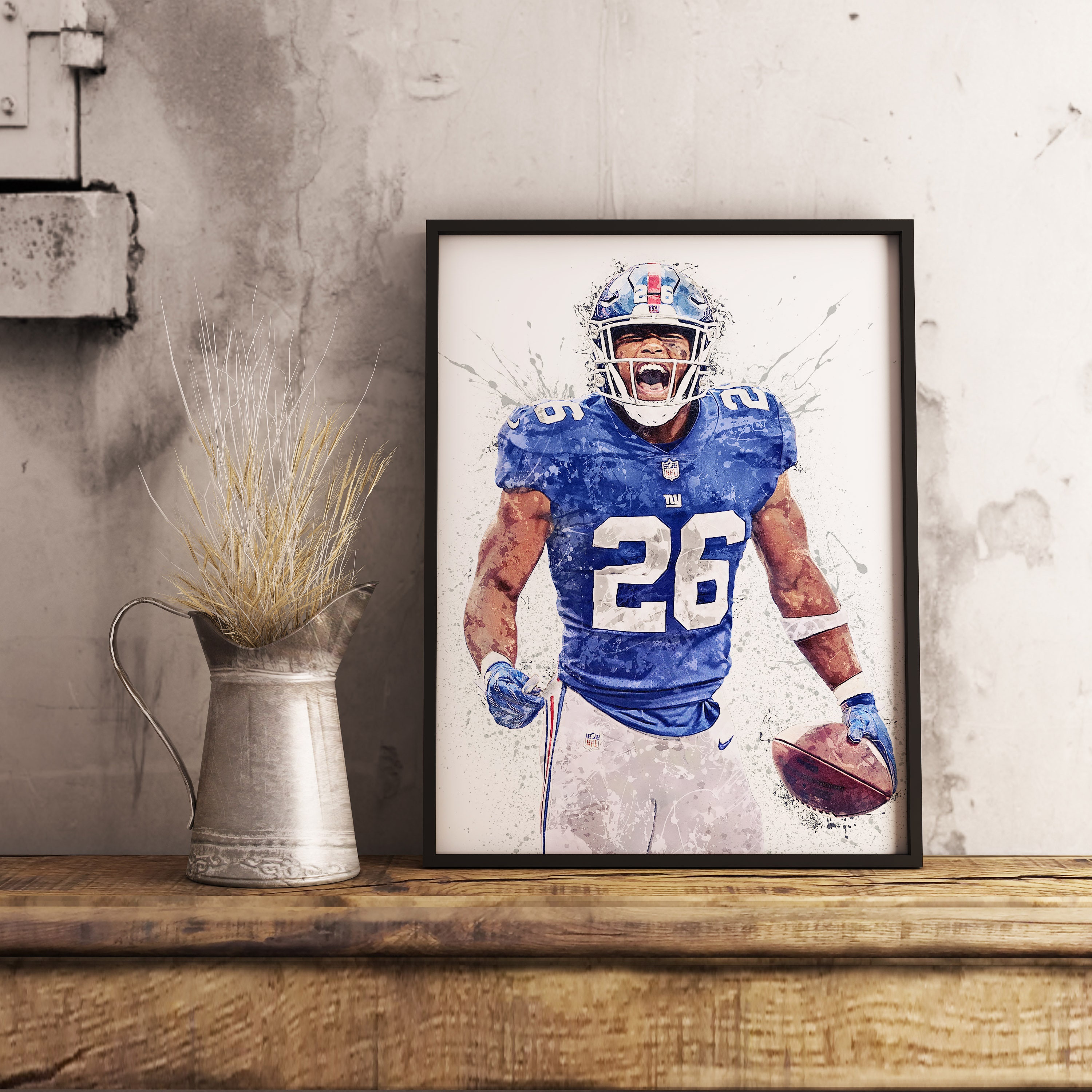 Saquon Barkley Poster New York Giants Wall Art Printable Etsy