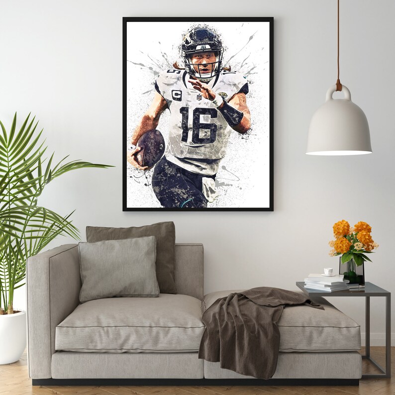 Trevor Lawrence Poster Jacksonville Jaguars Wall Art Etsy