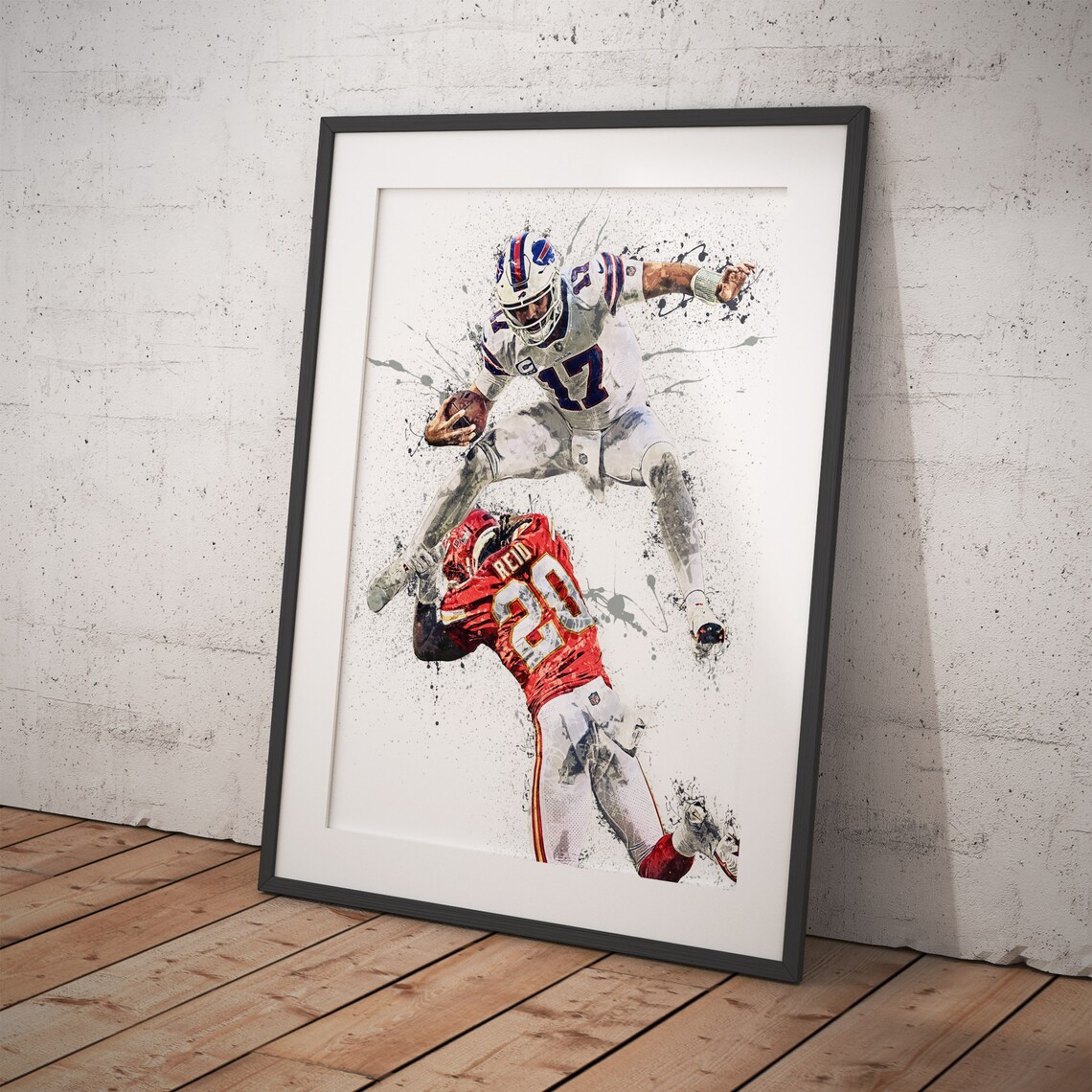 Josh Allen Poster Hurdles Justin Reid Buffalo Bills Wall - Etsy