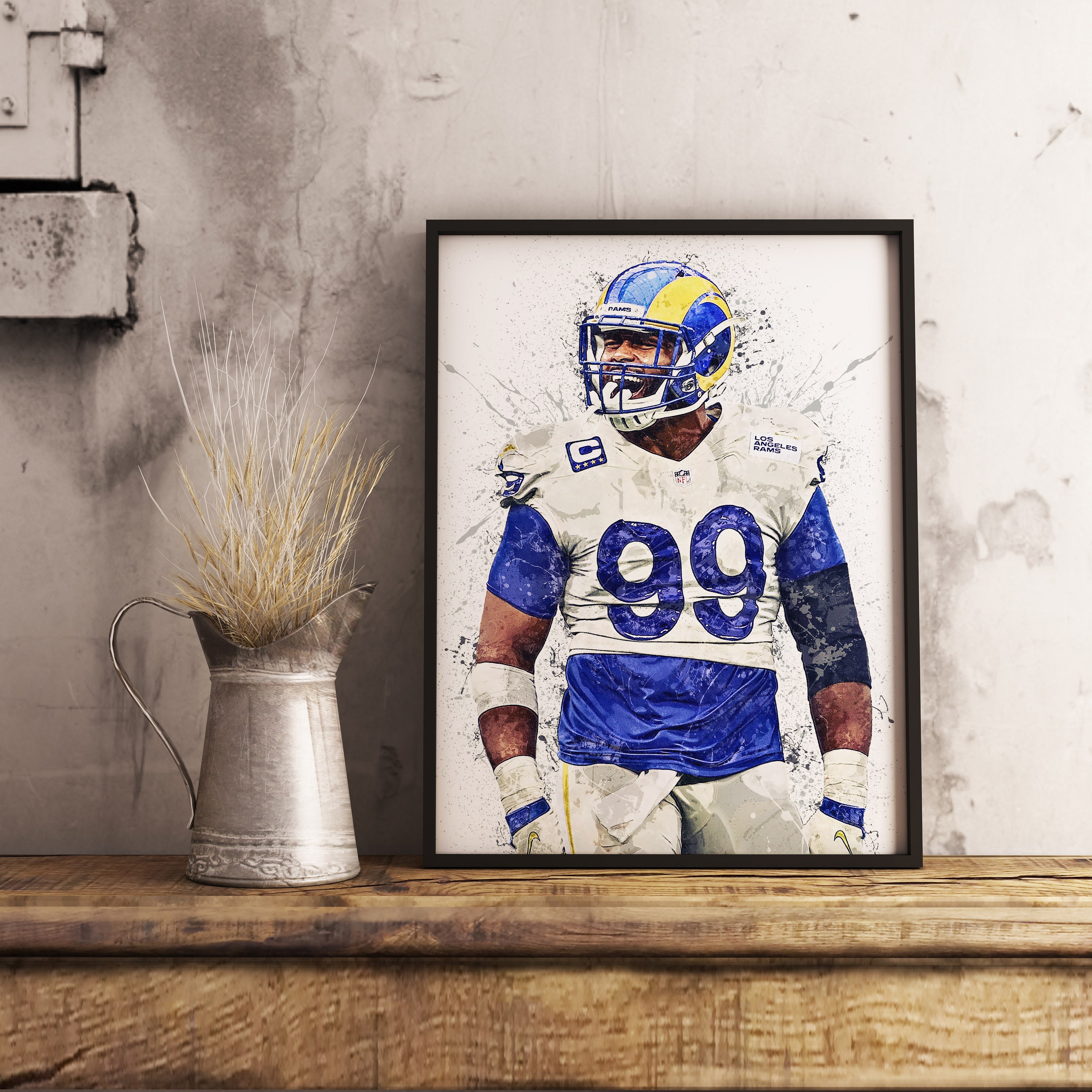 Aaron Donald Poster Los Angeles Rams Wall Art Printable Man Etsy