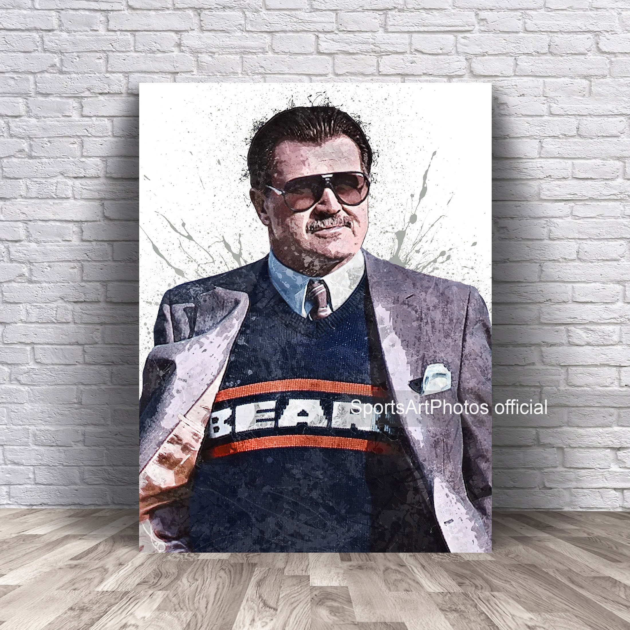 Men's Chicago Ditka Glasses and Stache Parody T-Shirt Heather Grey