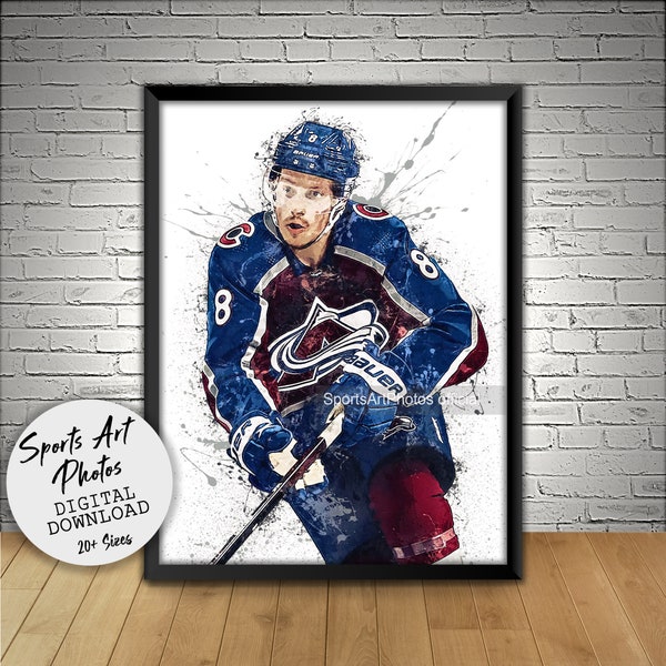 Cale Makar Poster, Colorado Avalanche, Wall Art Printable, Hockey Art, Digital Download, Man Cave Gift, Sports Art