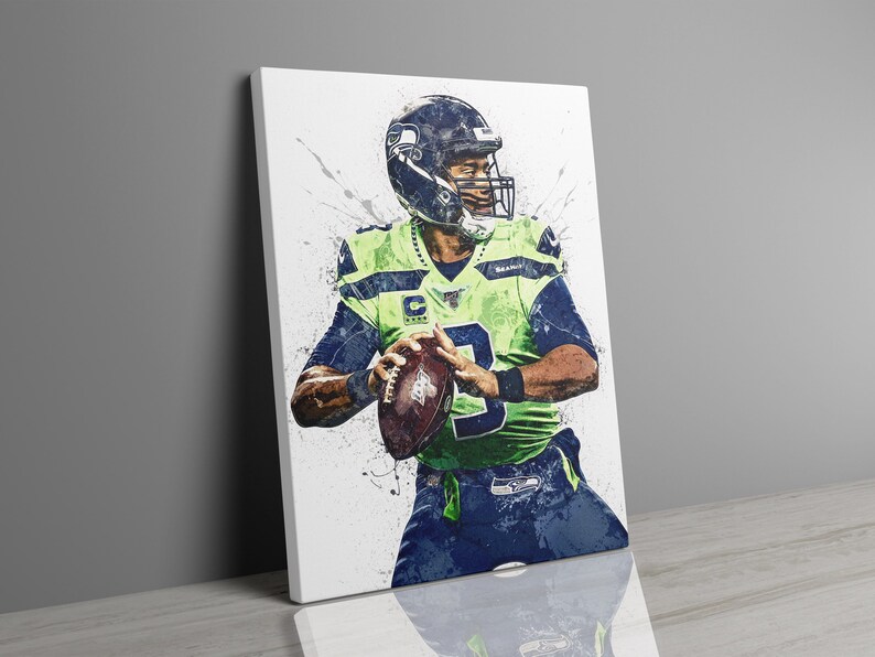 Russell Wilson Poster Wall Art Printable Seattle Seahawks - Etsy