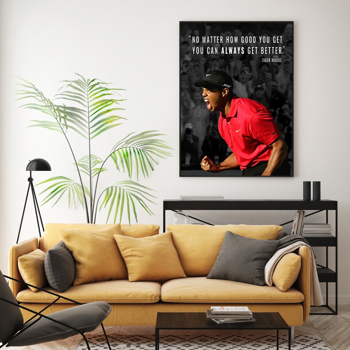 Tiger Woods Poster Motivational Quote Wall Art Printable Etsy