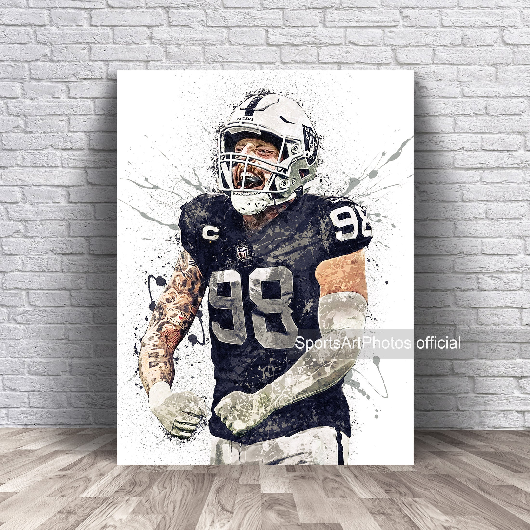 Rinkha Maxx Crosby Football Paper Poster Raiders 2 T-Shirt