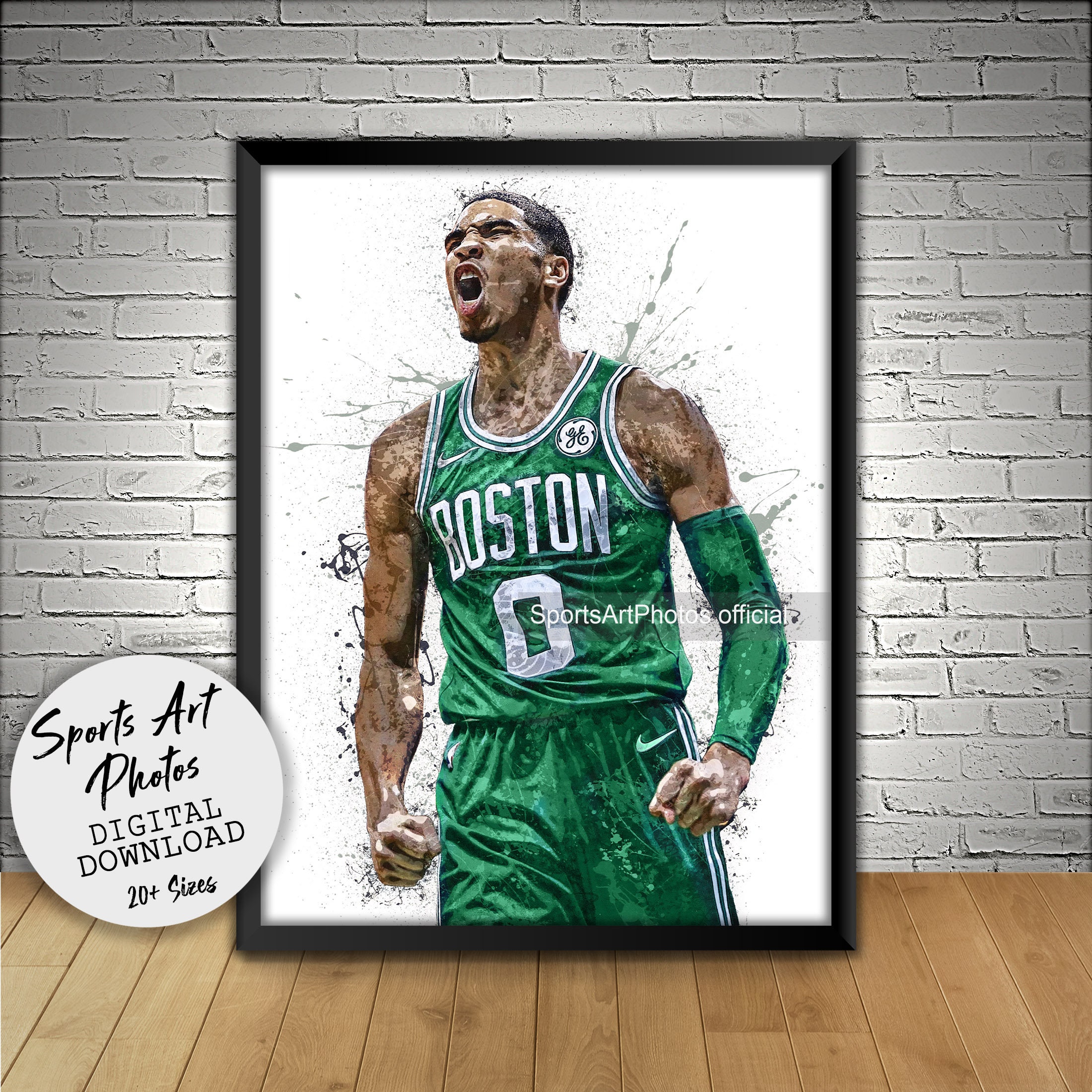 Boston Celtics Jersey Custom Canvas Print Wall Art for Boy Girl