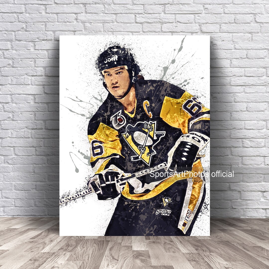 Mario Lemieux Poster, Pittsburgh Penguins, Canvas Wrap, Wall Art Print