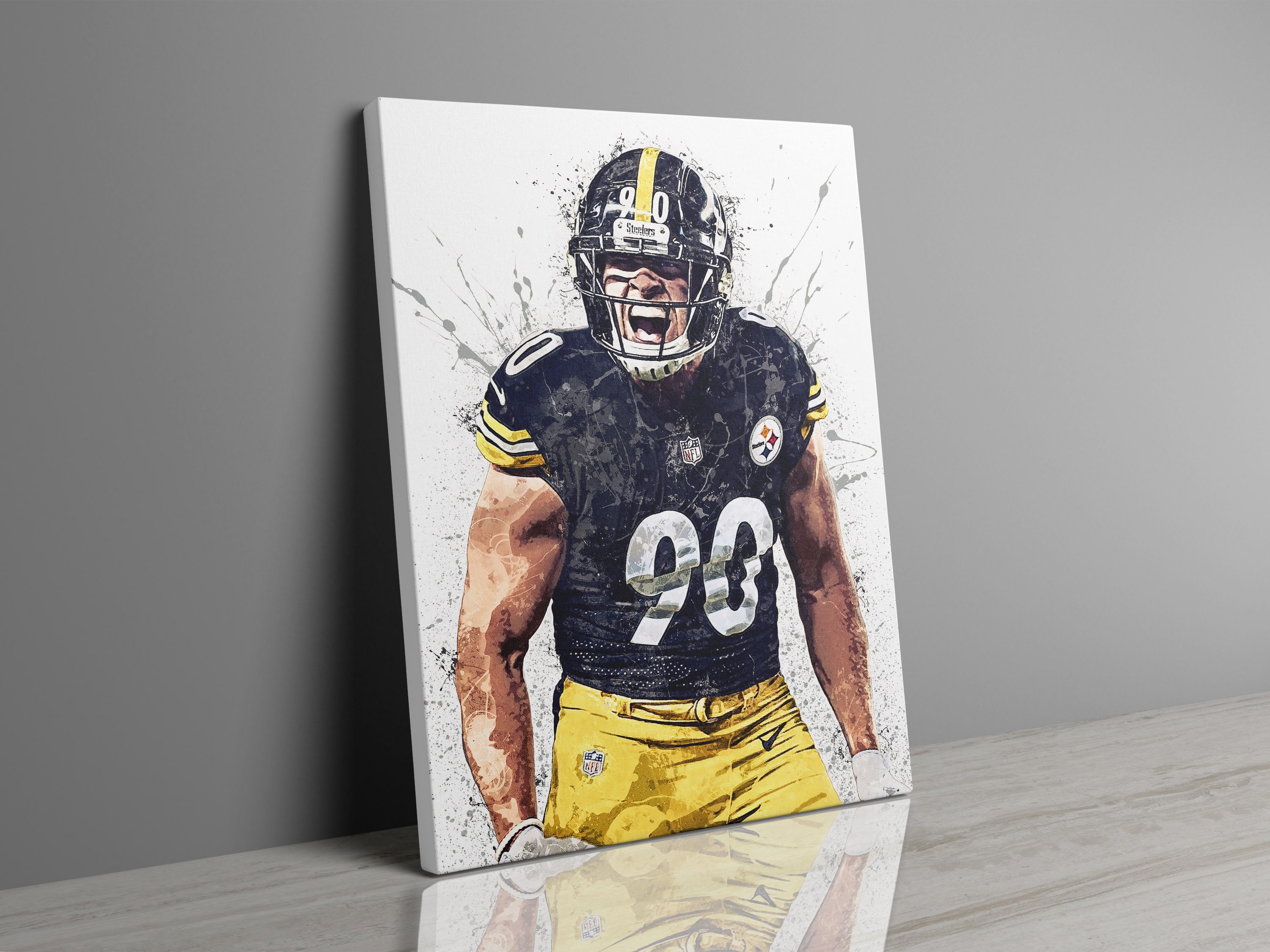TJ Watt Poster Pttsburgh Steelers Football Llustrated Art Prnt - Etsy