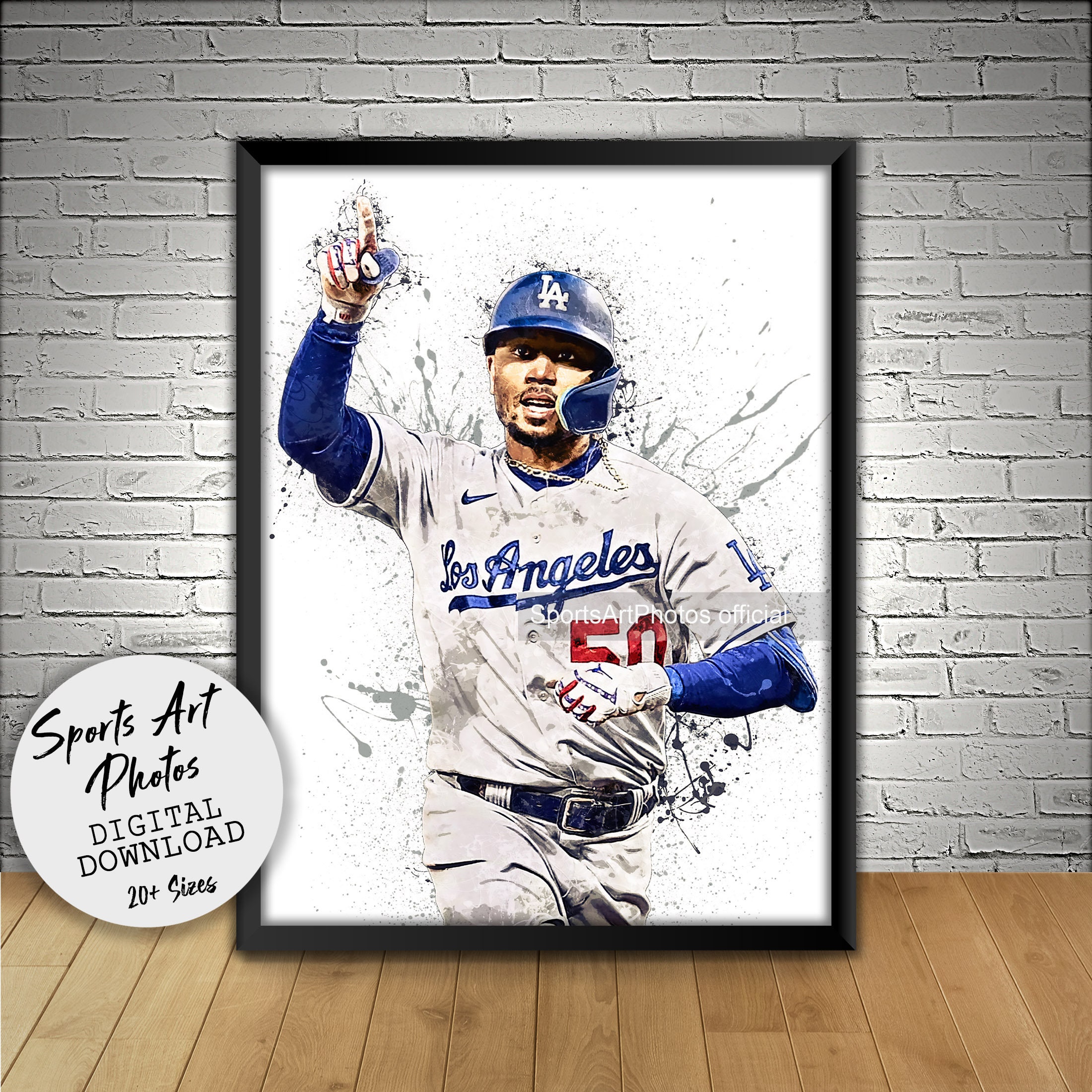 Mookie Betts Poster Los Angeles Dodgers Wall Art Printable Etsy