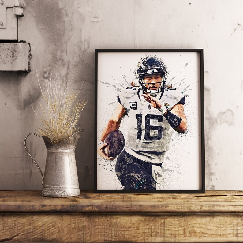 Trevor Lawrence Poster Jacksonville Jaguars Wall Art Etsy