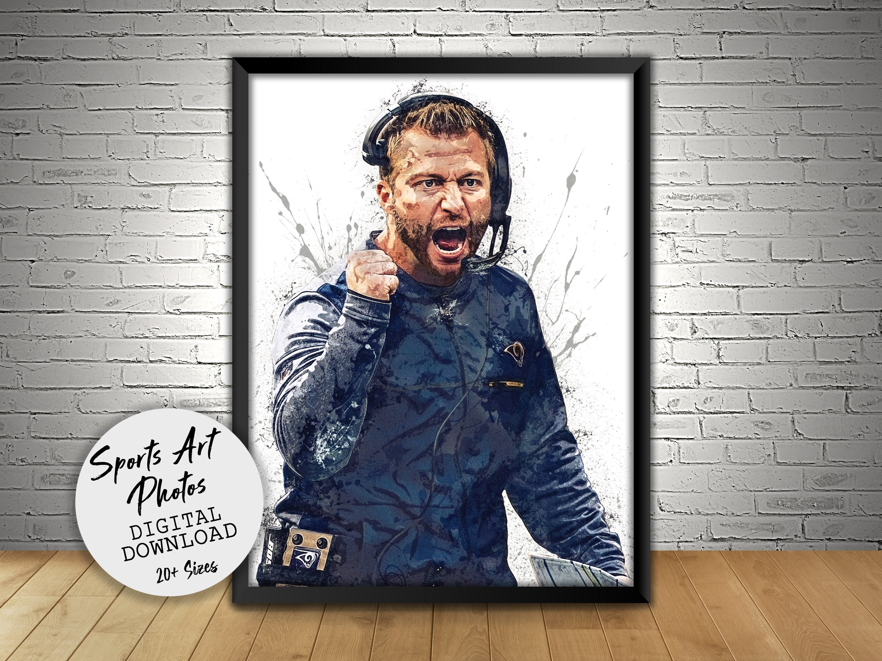 Sean Mcvay Poster Wall Art Printable Los Angeles Rams | Etsy