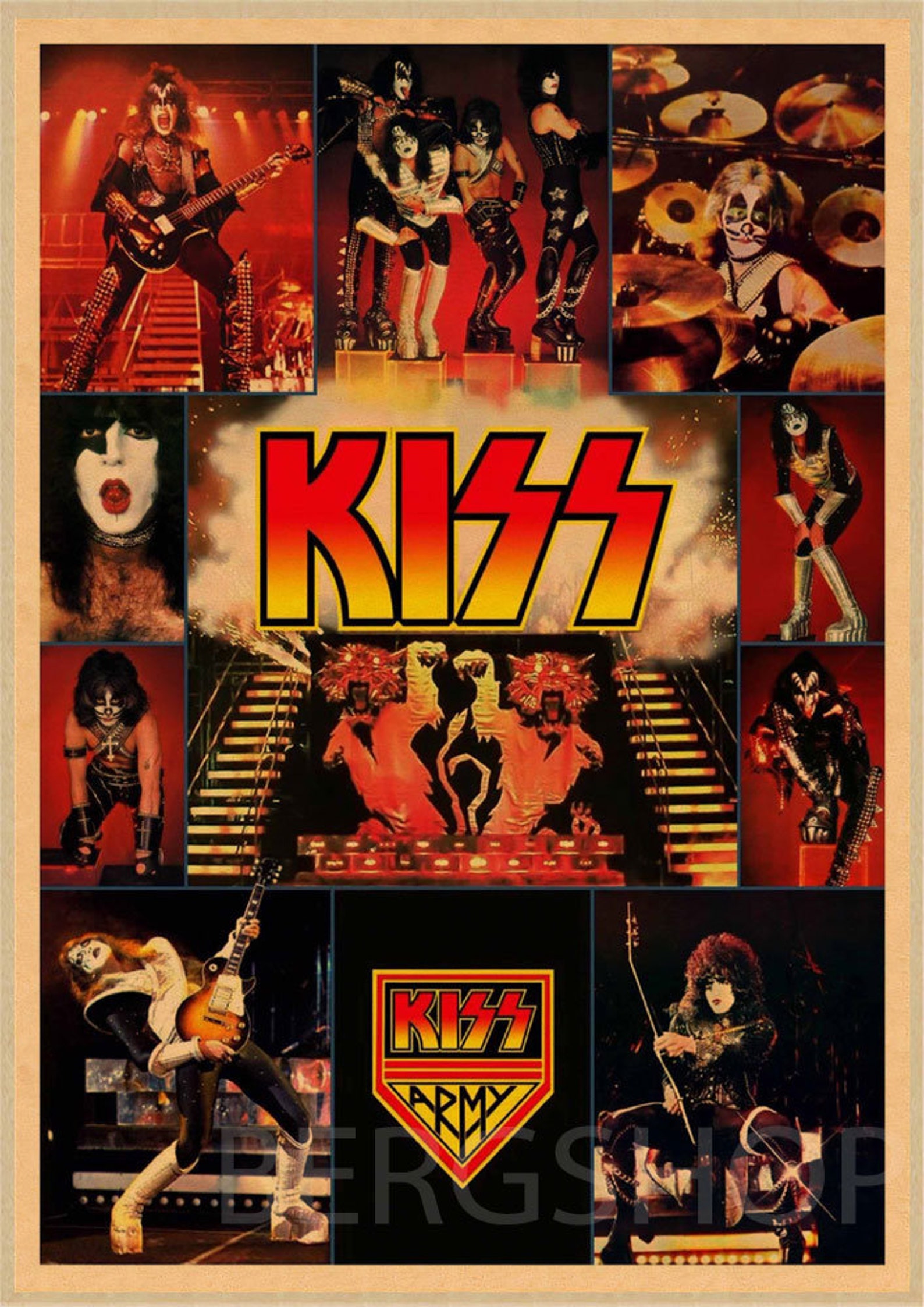 Kiss Band Poster Vintage Photograph Music LegendsArt Print Etsy