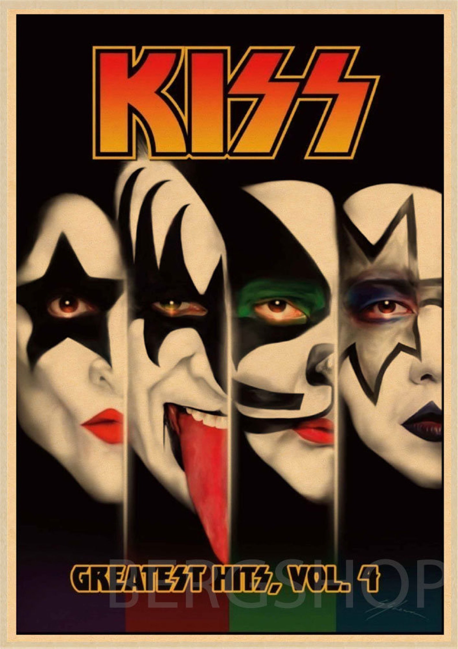 Kiss Band Poster Vintage Photograph Music LegendsArt Print Etsy