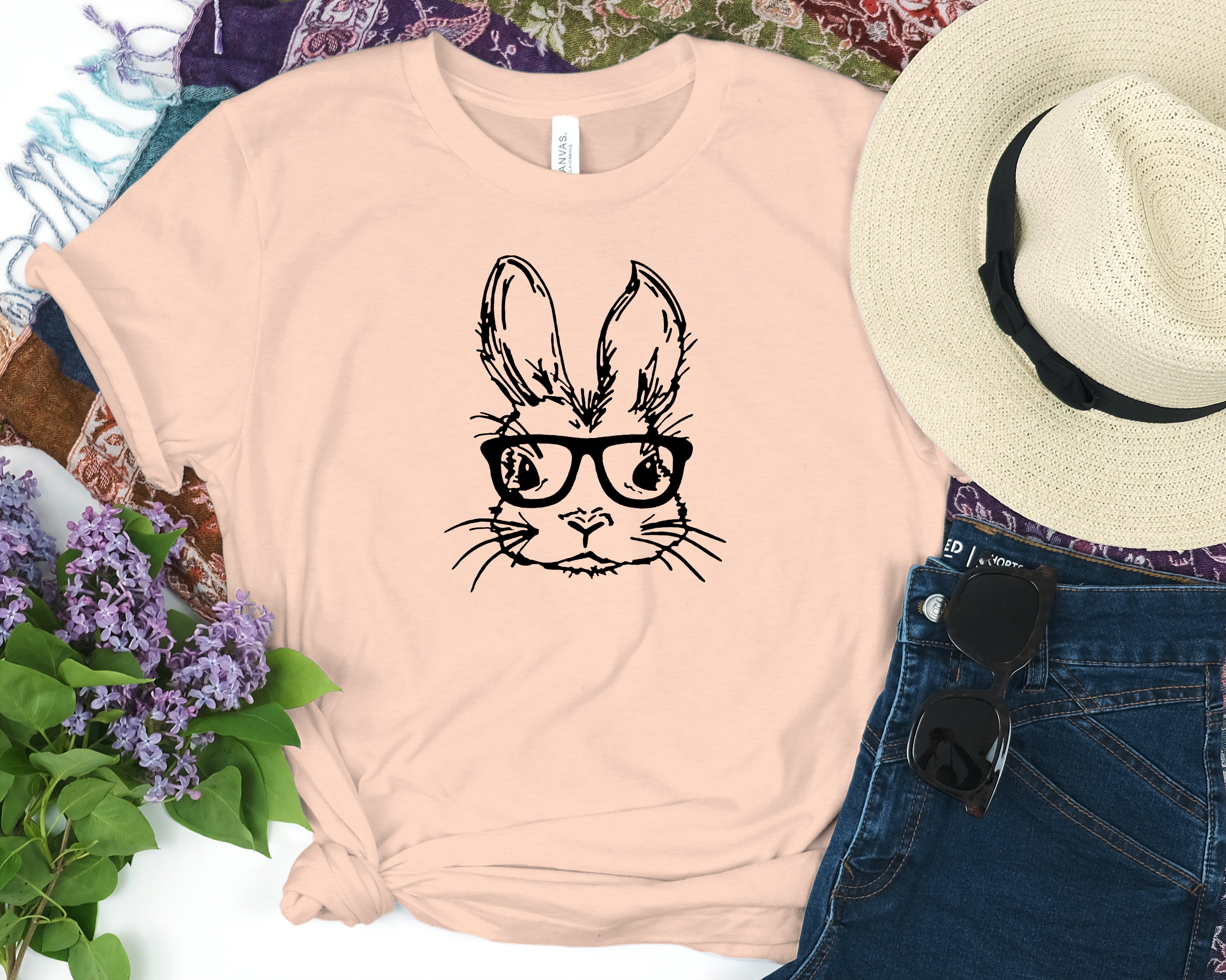Bunny Easter shirt Easter shirt Easter bunny graphic tee | Etsy