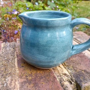 Hand Thrown / Stoneware / Blue Green Jug / Little Maplestead Pottery Studio