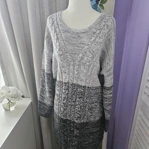 Beautiful Long Tunic Dress Handknitted Ombre Melange Cotton Versatile Gift Women READY TO SHIP