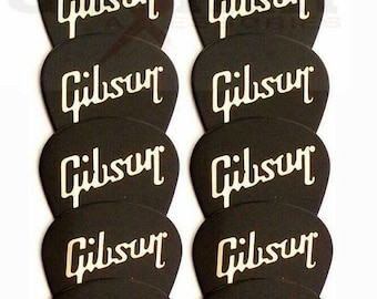 Guitar Black Plectrums Picks Gibson-PACKET x 12 - Uk Seller