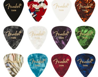 12 x FENDER Guitar Picks Genuine x (12 MIX) H/M/T