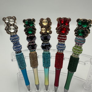 Crystal Teddy Bear Pen: Beaded Novelty Pen