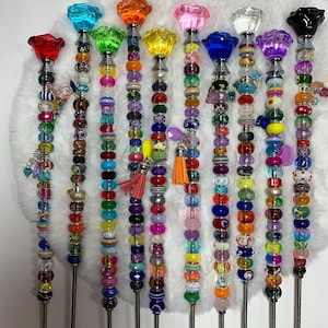 Beaded Plant Stake: Whimsical Planter Jewelry, Flower Support