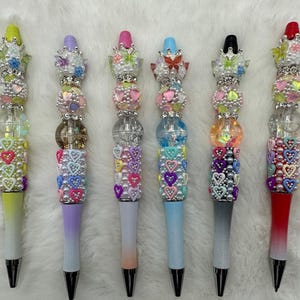 Beaded Heart Pen: Decorative Novelty Pen with Refill