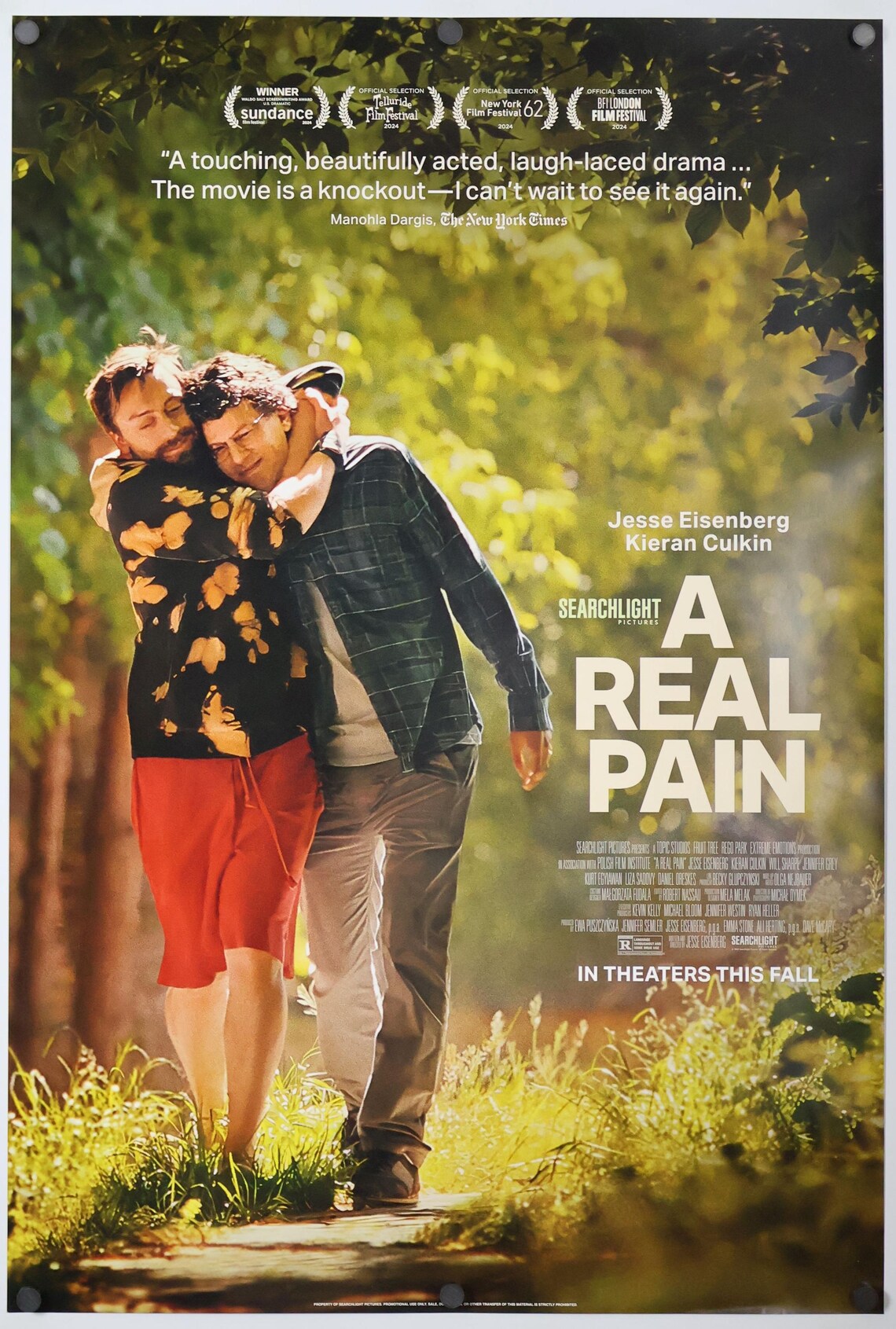A Real Pain Original Theatrical Movie Poster 27x40 2024 Final FREE SHIPPING image 1