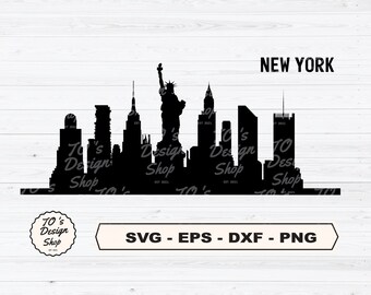 NEW YORK City SKYLINE Outline Silhouette Vector Svg Eps Jpg Png - Etsy UK