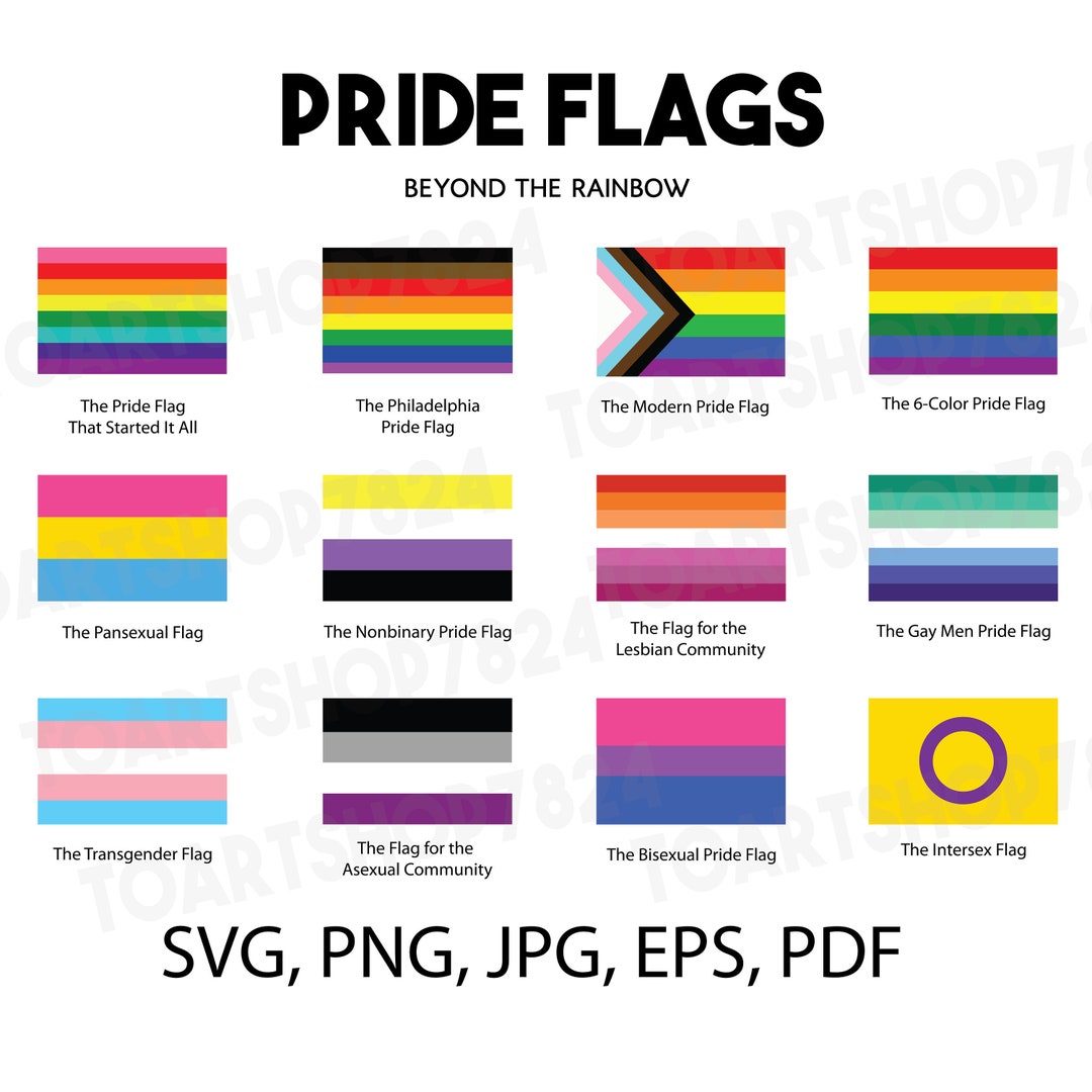 12 Lgbtq Flags Pride Printable Cut Files Lgbtq Svg Bundle Pride Flags Pride Symbols Gay T