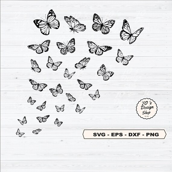 Butterfly Silhouette Svg Flying Butterflies Svg Butterfly - Etsy