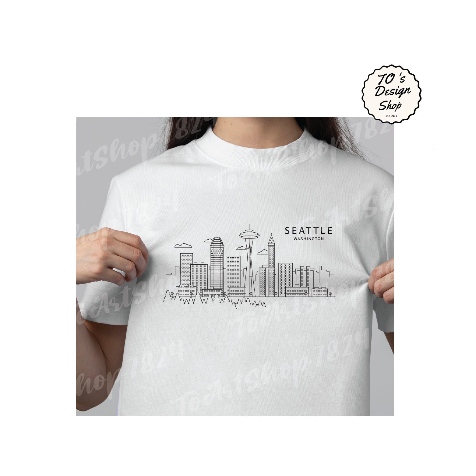 Seattle Hockey Est. 2021 - Seattle Skyline Logo T-Shirt Seattle Hockey Est. 2021 - Seattle Skyline Logo T-Shirt