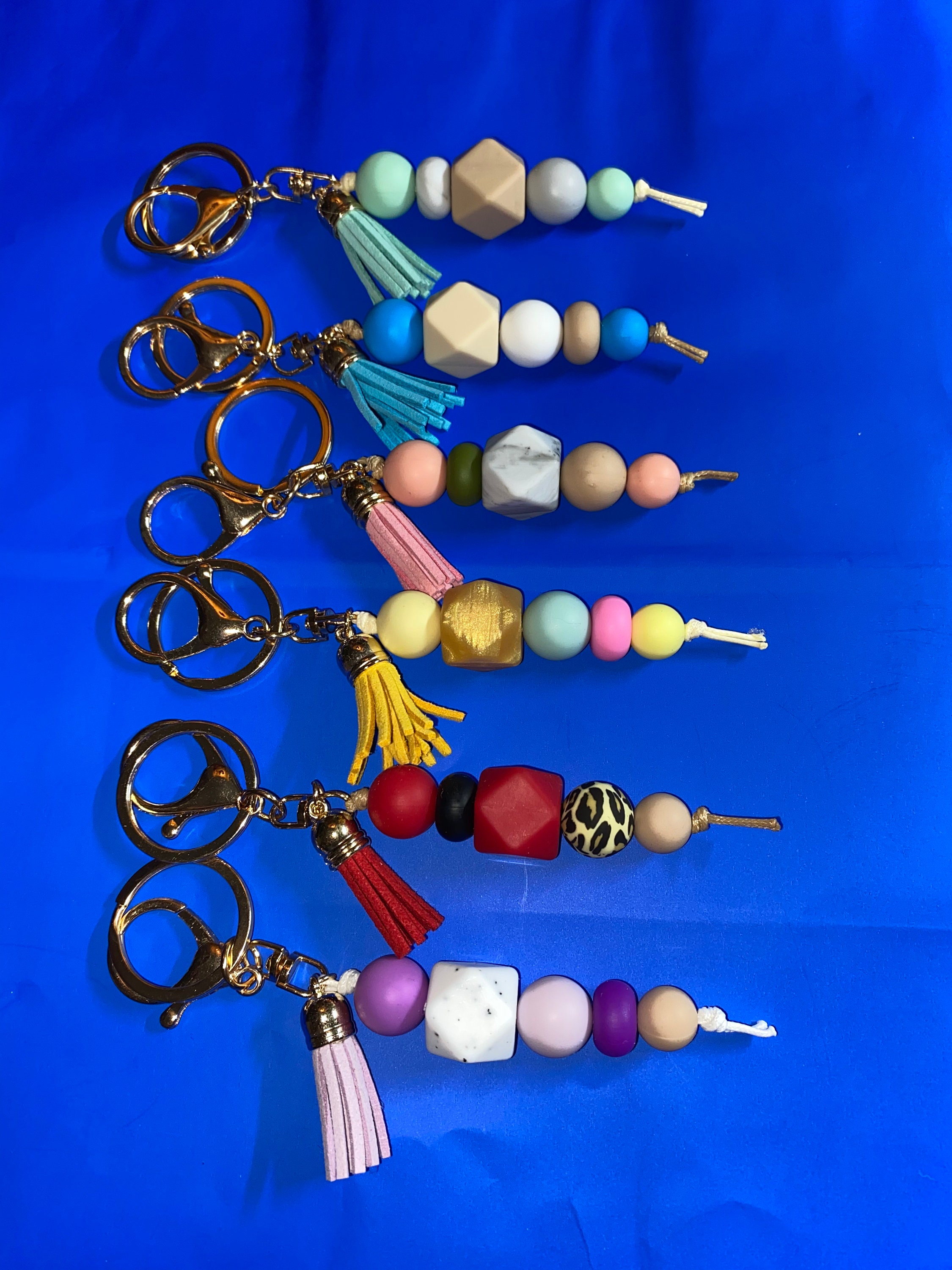 Silicone Keychains Silicone Beads Beaded Keychains Etsy