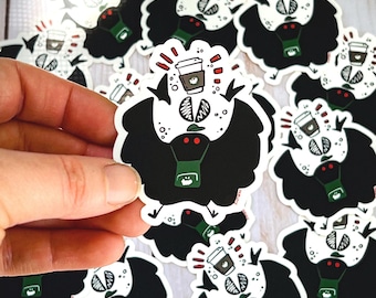 Coffee Shop Mothman Mini Vinyl Sticker