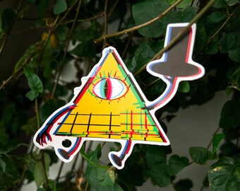B GRADE Glitch Bill Cipher Sticker | Gravity Falls Sticker | Bill Cipher | Glitch Triangle