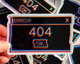 Pegatina de error 404 de Stardust / Pegatina de vinilo brillante para ventana con error 404 de Stardust