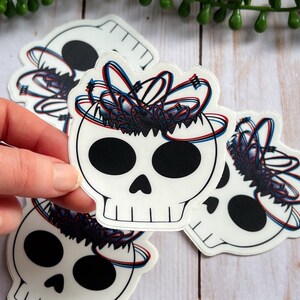 Mind Blown Skull Matte Vinyl Sticker