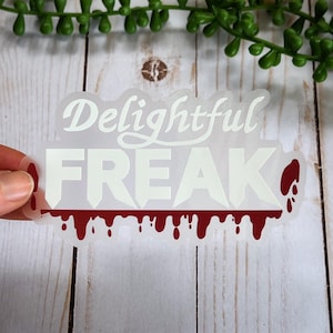 Heerlijke transparante vinylsticker Freak