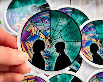 Wednesday Stain Glass Window Clear Vinyl Sticker