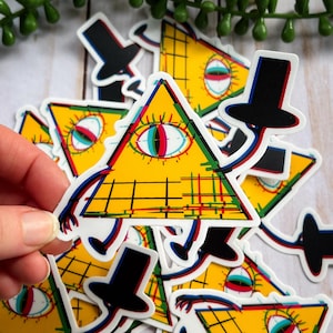 Pegatina de Bill Cipher con fallas / Pegatina de Gravity Falls / Pegatina resistente a la intemperie