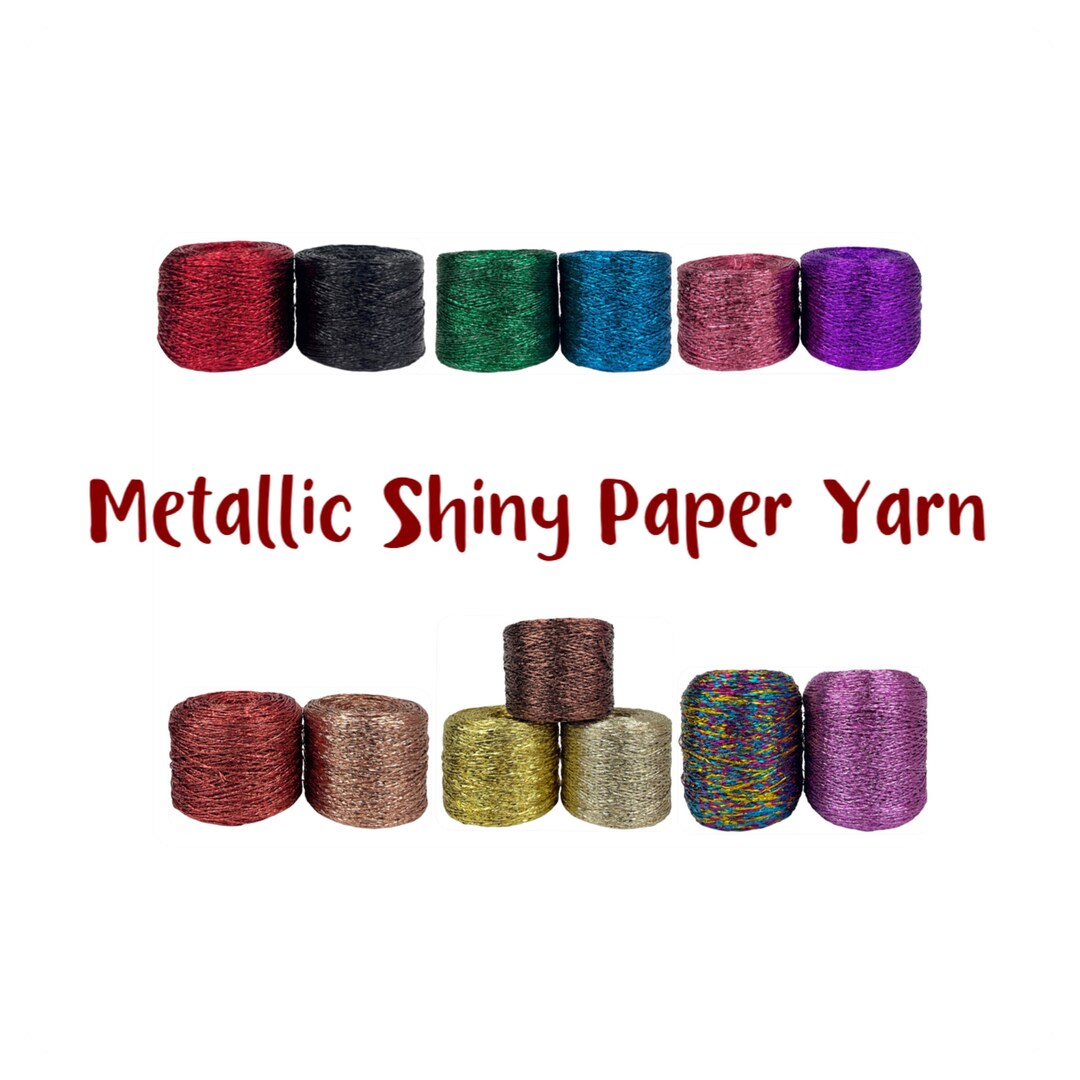 Metallic Paper Yarn Shiny Paper Crochet Yarn Paper Yarn Etsy
