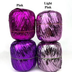 Metallic Raffia Yarn, Raffia Crochet Yarn,raffia Ribbon, Shiny Raffia ...