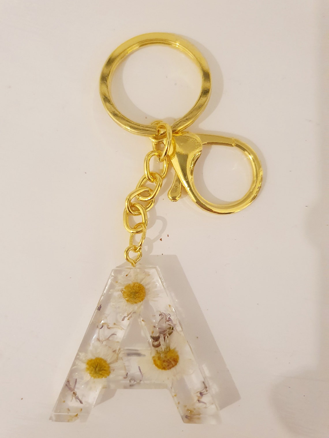 Resin keyring glitter pearlised or floral Etsy