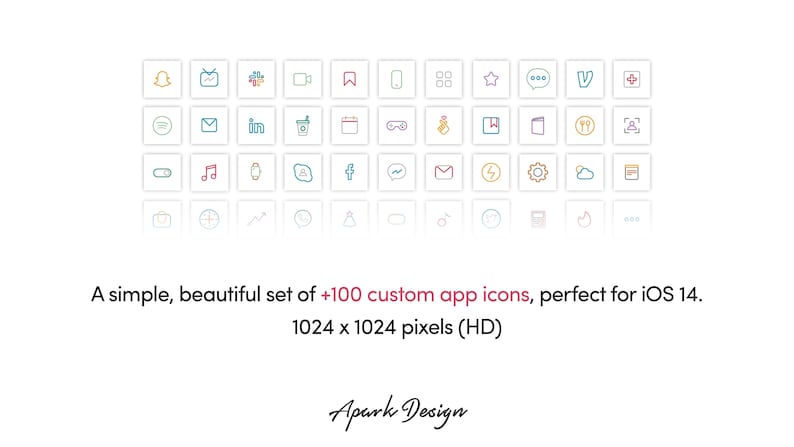 100+ App Icons IOS 14 - Minimal Neon Icons - Etsy