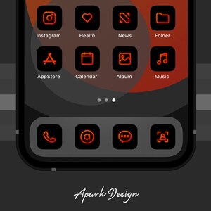 100+ App Icons IOS 14 - Rot Neon