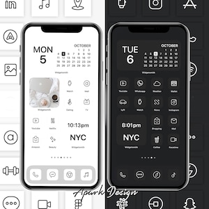 200+ App Icons IOS 14 - B&W Bundle Set